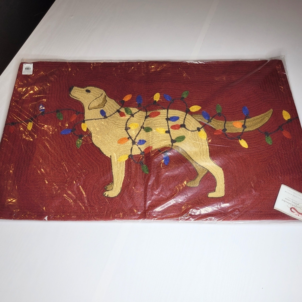 Pottery Barn Holiday Dog Pillow Cover - Red
